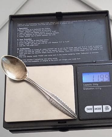 Gümüş çay qaşıqları dəsti - Miqdar: 5 ədəd - Material: 875 prob gümüş