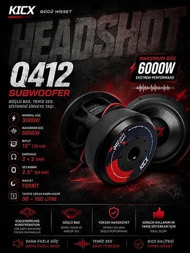 KICX Q412 Subwoofer Subwooferin kicik zele alib ve spider bolgesine