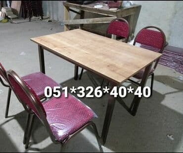 Masa və oturacaq dəstləri: Qonaq otağı üçün, Yeni, Açılan, Dördbucaq masa, 1 stul — 7