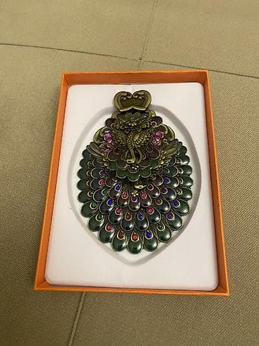 meta eynək: Tovus fiqurlu dekorativ bəzək aksesuarı - Material: metala bənzər — 2