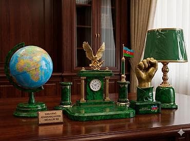 Настольные наборы: Masa üstü premium dəst – malaxit daşının imitasiyası teksturalı — 2