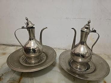 Çay dəsti, rəng - Gümüşü, Metal