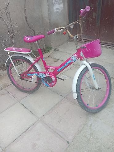 Uşaq velosipedləri: Uşaq velosipedi – qızlar üçün, ölçü təxminən 16” - Rəng: çəhrayı-ağ — 1