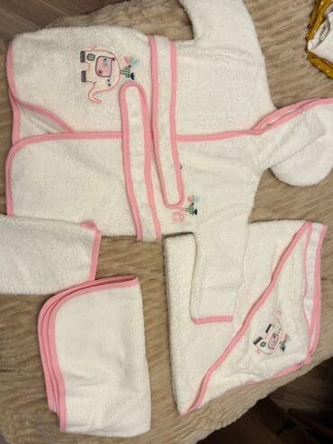 təzə doğulmuşlar üçün toxunma kombinzonlar: Xamam naboru 0-18 ay ucun, tezedi, istifade olunmayib, sadece — 3