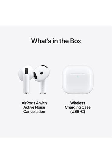 adapdır: Apple AirPods 4 (Active Noise Cancellation) – USB‑C Simsiz Qutu ilə - — 3