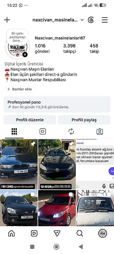 Xidmət: Naxçıvan Maşın Elanları – avtomobil elanlarının paylaşılması