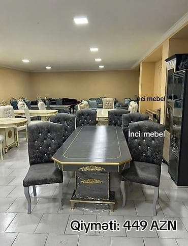 stulla: Qonaq otağı üçün, Yeni, Açılmayan, Dördbucaq masa, 6 stul — 1