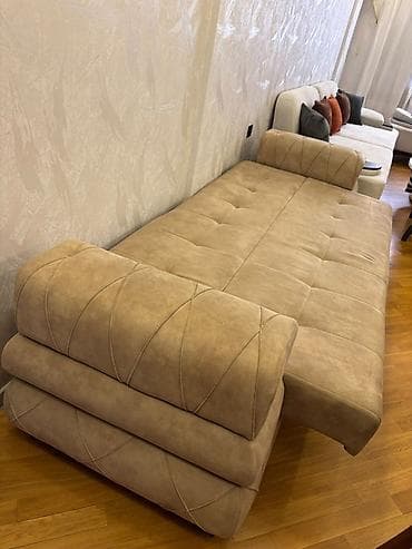 gece lampasi: Bej rəngli çevrilən divan - Funksiya: Asan mexanizmlə tam açılaraq — 3