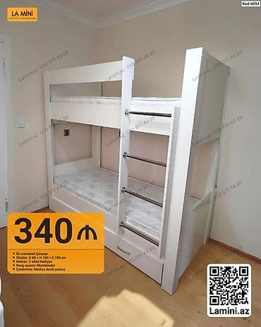 usag maneji: İki mərtəbəli çarpayı – Kod: 6054 - Ölçülər: D 80 × H 180 × E 180 sm — 1