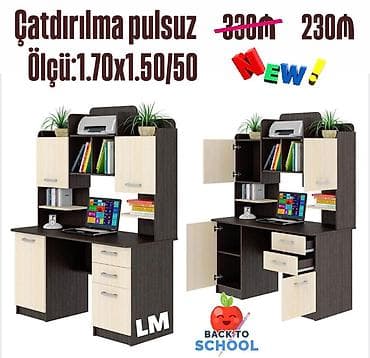 Tələbələr və ofis üçün funksional komputer/iş masası Ölçü: 1.70 x