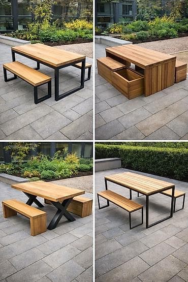 kiraye heyet evleri 2018: Новый, Прямоугольный стол, 4 стула, Нераскладной, Со скамейками, Дерево, Азербайджан — 1