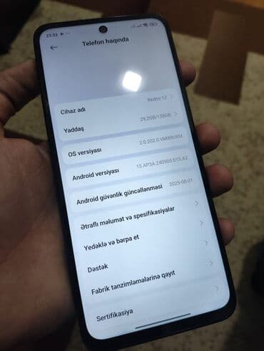 kontakt home honor x9c: Redmi 12, 128 GB, rəng - Qara, Sensor — 4