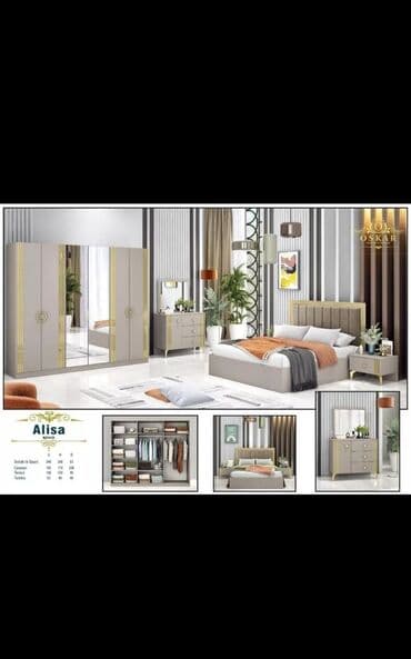 белая мебель в спальне: Двуспальная кровать, Новый — 4