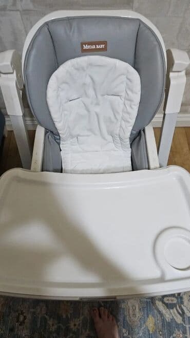 maşa i medved: Mstar Baby uşaq yemək stulu - Rəng: boz-ağ - Yumşaq, ortopedik — 4