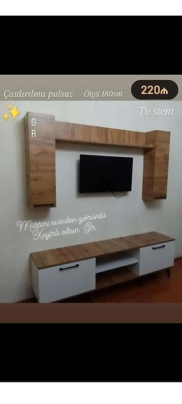 ucuz mebil: Yeni, Düz TV altlığı, Polkalı, Taxtalı — 1