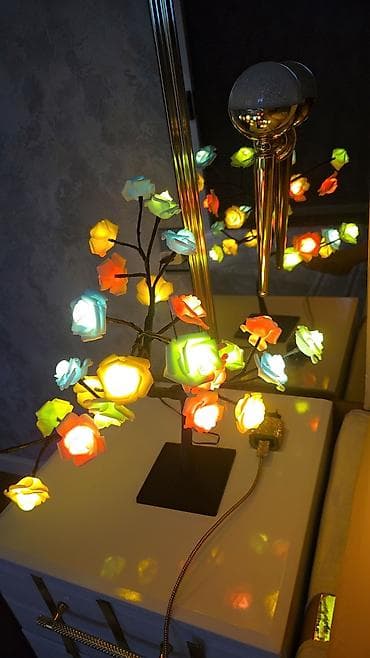 yolka online satis: Çiçək ağacı lampası Çoxrəngli güllər şəklində lampacıqlar rəngarəng — 2