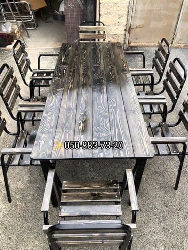 stol stul işlenmiş: Yeni, Kvadrat masa, 4 stul, Açılmayan, Stullar ilə, Taxta, Azərbaycan — 8