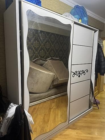 qaz soran mator: 2 qapılı, Güzgülü, Ağ, Digər material, Kupe, Düz dolab — 1