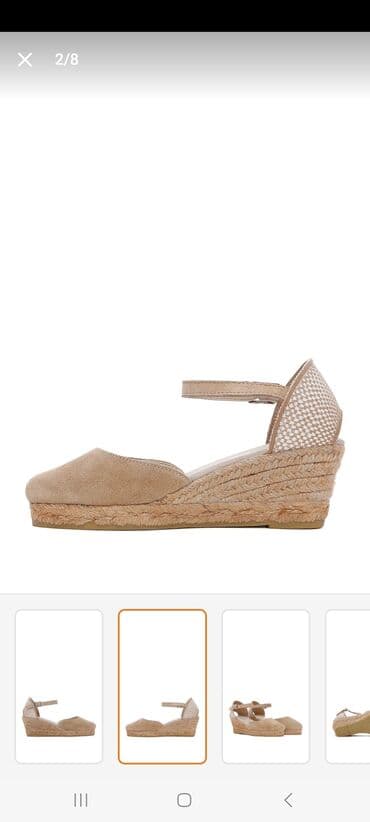 tekstil uşaq şəp şəpləri: Bej rəngli qadın espadril sandal Derimod markasi. - Üst hissə: yumşaq — 3