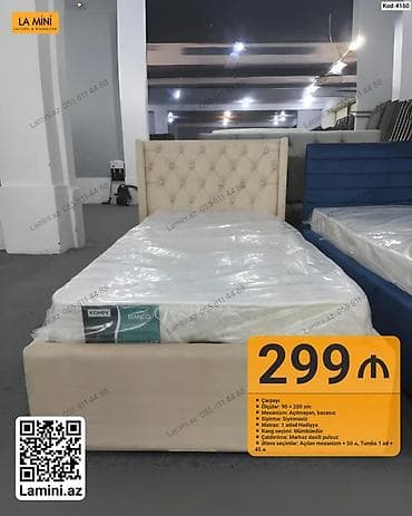 islenmis matras: Məhsul: Tek nəfərlik çarpayı (Kod: 4160) - Ölçü: 90 x 200 sm - — 1