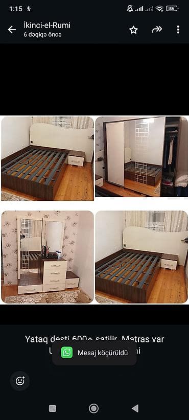 xan cinarı: Yataq desti 600₼ satilir .Matras var Unvan Xezer ray &Rumi — 1