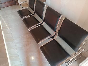 islenmis taxtlar: 4 nəfərlik gözləmə oturacağı - Model: metal karkaslı, dəri oturacaq — 2