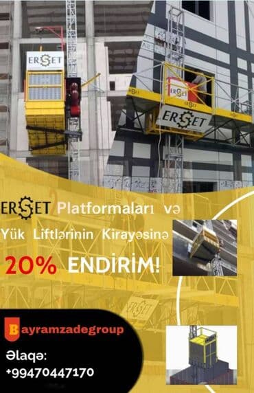 Avtogen: ERSET platforma və yük liftləri tikintidə işləyənlər üçün şaquli — 1