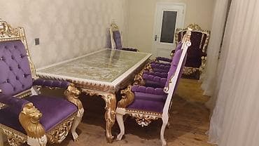 isdolar: Qonaq otağı üçün, Açılmayan, Dördbucaq masa, 8 stul — 5