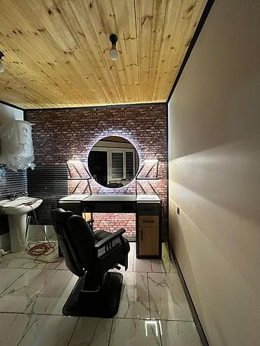 ofis levazimati: Bərbər/makeup iş stansiyası – güzgülü masa və rəf komplekti - — 2