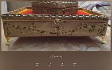 İşıqlandırma: Məhsul: Taxta zərgərlik/qutu dəsti - Material: Təbii ağacdan — 1