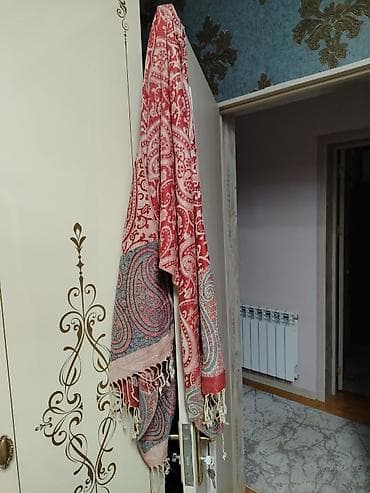 Hicab: Şal və yaylıq dəsti - Şal: Şərq üslublu paisley naxışlı, qırmızı–mavi — 2