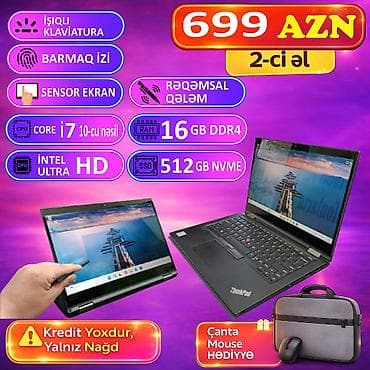 İşlənmiş Lenovo ThinkPad, 13.3 ", Intel Core i7, 512 GB, Ünvandan götürmə, Pulsuz çatdırılma, Ödənişli çatdırılma