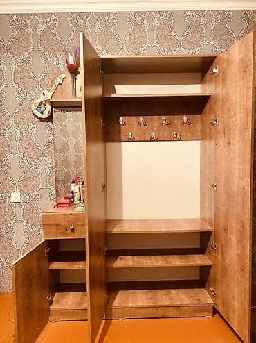 yataq doseyi: 2 qapılı, Güzgülü, Qəhvəyi, Açılan, Düz dolab — 2