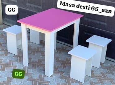Masa və oturacaq dəstləri: Mətbəx üçün, Yeni, Açılmayan, Dördbucaq masa, 4 stul — 2