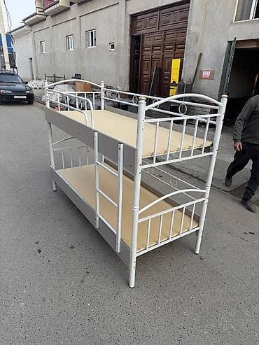 dəmir carpayi: Oğlan və qız üçün, Çarpayı, Matras ilə, Siyirməsiz, Dəmir — 3