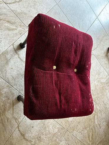 puflar: İşlənmiş, Pufik oturacaq, Vеlur parça, rəng - Qırmızı, Kredit yoxdur, Çatdırılma yoxdur — 3