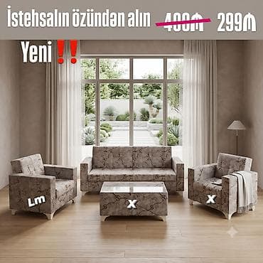 ucuz stol stul: Новый, Диван, 2 кресла, Диван, С подъемным механизмом, Раскладной — 1