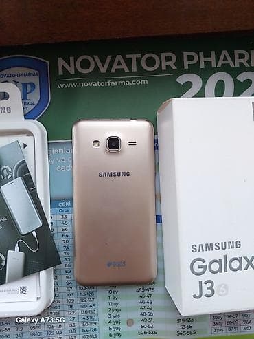 ayfon 1 telefon: Samsung Galaxy J3 2016, 8 GB, rəng - Qızılı, Sənədlərlə — 2