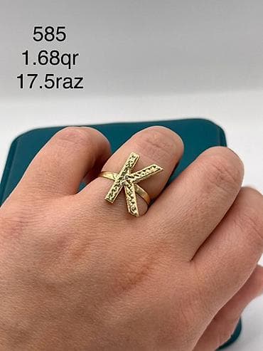 rus qızılı: Üzük, Sarı qızıl, 585 Əyar, Qaşsız — 2