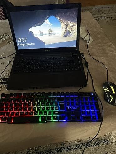 ASUS noutbuk + T-WOLF klaviatura və oyun siçanı dəsti 4 gb ram 256 gb