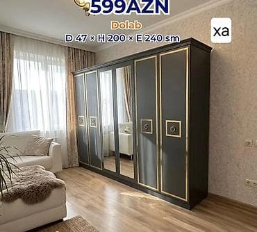 Dolab – 599 AZN Ölçülər: Dərinlik 47 sm × Hündürlük 200 sm × En 240