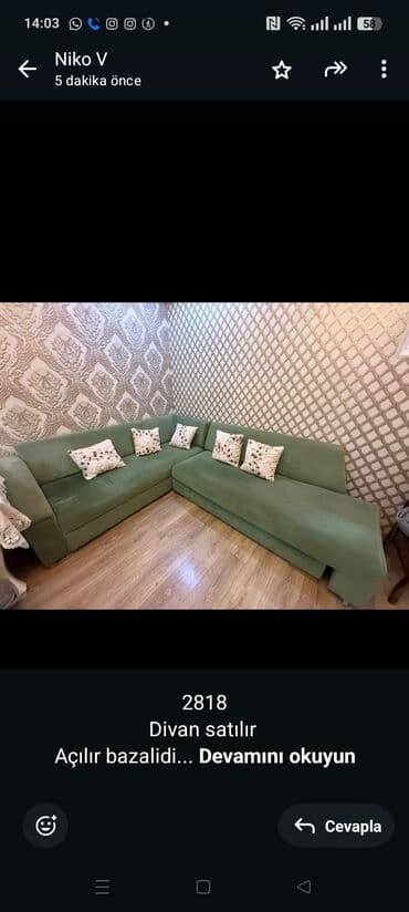 mingəçevirdə divan: Künc divan — 1