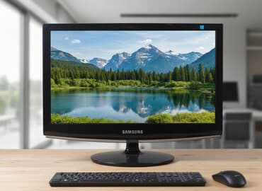 vətən komputer: Samsung LCD monitor - Ekran ölçüsü: təxminən 21–22 düym (genişformat) — 1