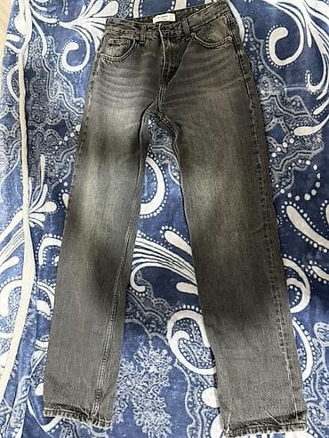 koja şalvarlar: Pull bear Bershka Zara Şalvarlar 32-34 Rəngli yuyulma effektli jeans — 6