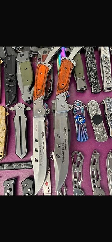 bicaqlar: Bıçaqlar – qatlanan və sabit bıçaqlı modellər - Material: paslanmayan — 2