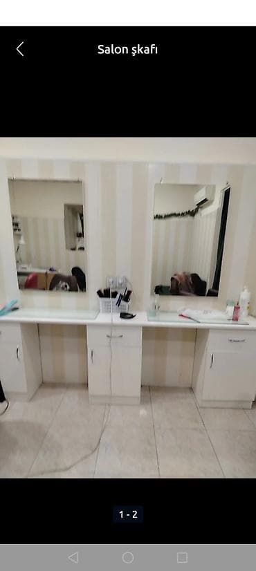 Salon şkafı və güzgü dəsti - Peşəkar gözəllik salonları və