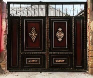 жер тошок: Железо Дворовые ворота, Распашные, 3 м, Механические, С дверью, цвет - Голубой, Нет кредита, Платная установка, Платная доставка — 72