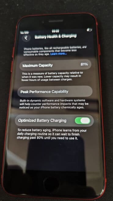 iphone mingəçevir: IPhone SE 2022, 128 GB, Qırmızı, Barmaq izi — 4