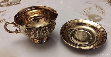 Çay dəsti, rəng - Qızılı, Keramika — 7
