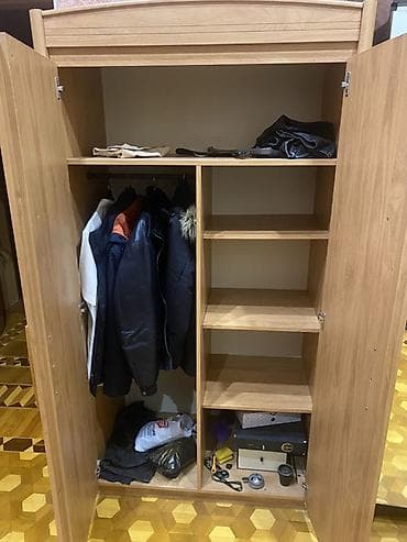 acarlı dolab: İki qapılı paltar dolabı - Material: ağac teksturalı laminat/MDFlam — 2